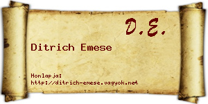 Ditrich Emese névjegykártya